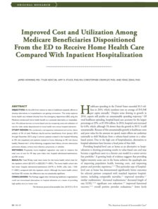 Improved Cost and Utilization Among Medicare Beneficiaries Dispositioned From the ED to Receive Home Health Care Compared With Inpatient Hospitalization