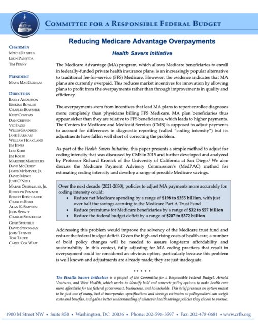 Reducing Medicare Advantage Overpayments