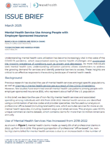 HCCI Issue Brief Mental Health Service Use Among People with Employer Sponsored Insurance thumbnail